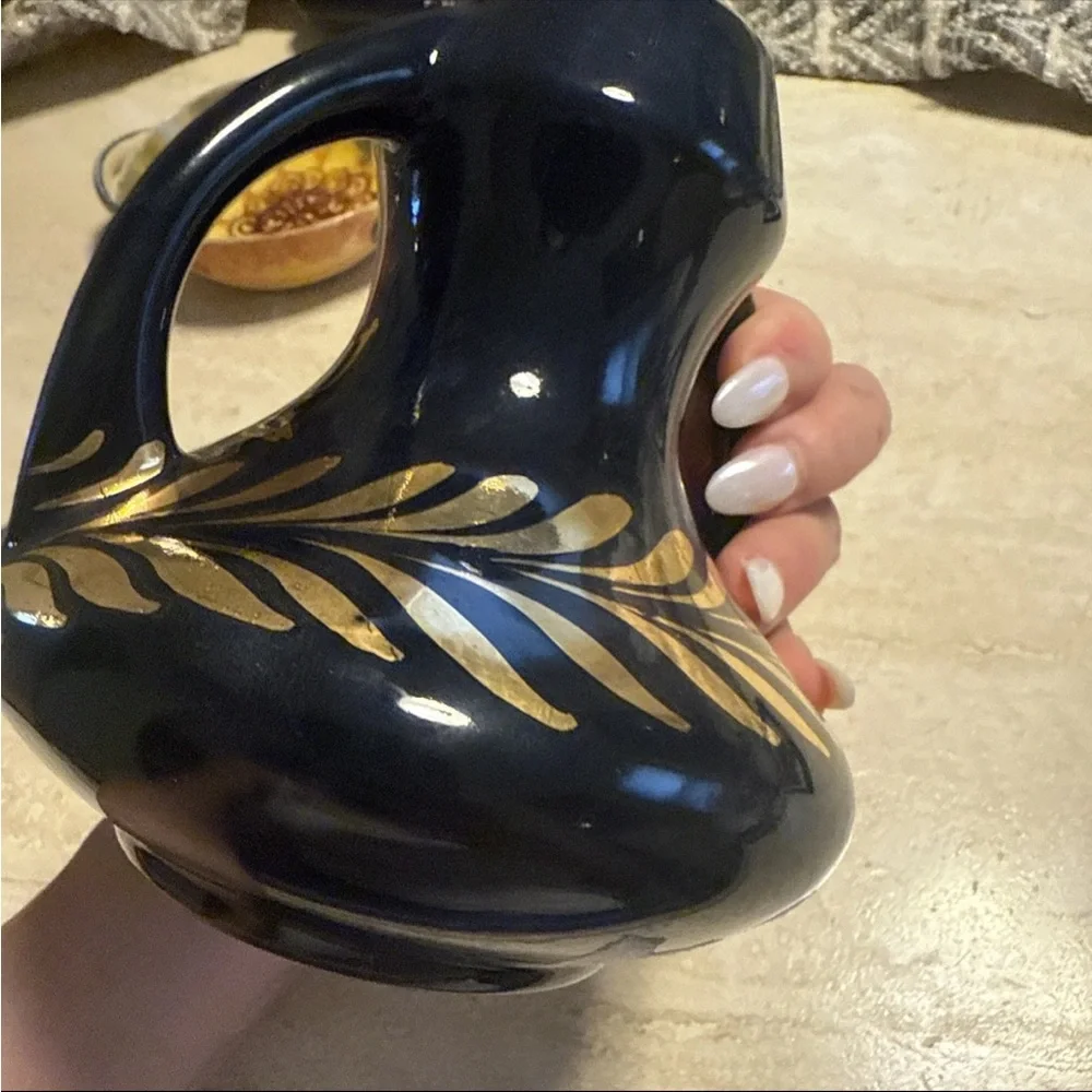 Vintage Hand Painted Floral Vase Made in Belgium Dual Handle 327 - Picture 3 of 4